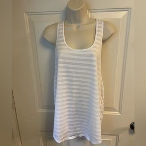 Zella White and Sheer Striped tank! (Size XL)